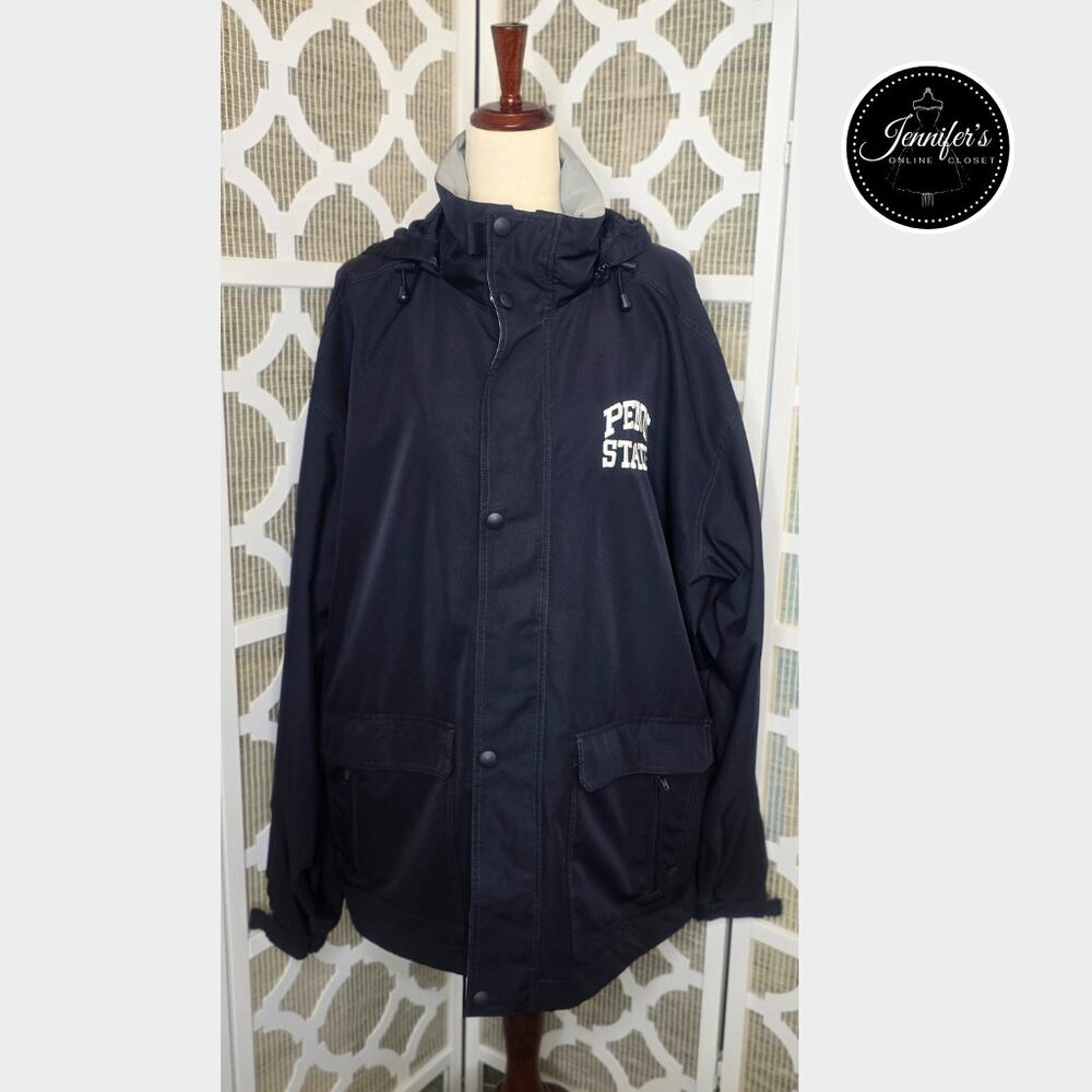 Charles River Apparel Navy White Embroidered Penn State Oversized Windbreaker XL